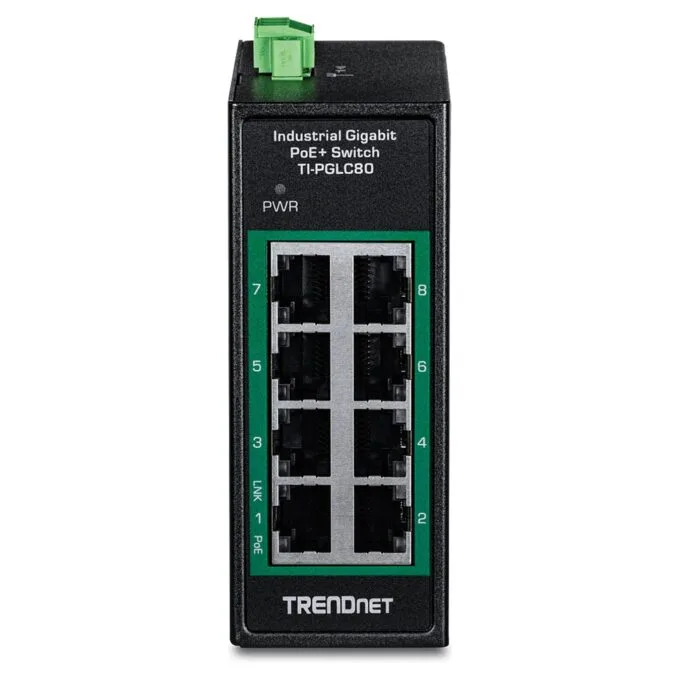 TRENDnet TI-PGLC80 8-Port Gigabit PoE+ Industrial DIN-Rail Mini Switch — image 2