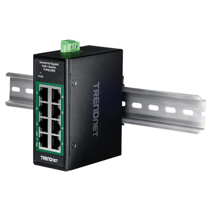 TRENDnet TI-PGLC80 8-Port Gigabit PoE+ Industrial DIN-Rail Mini Switch — image 5