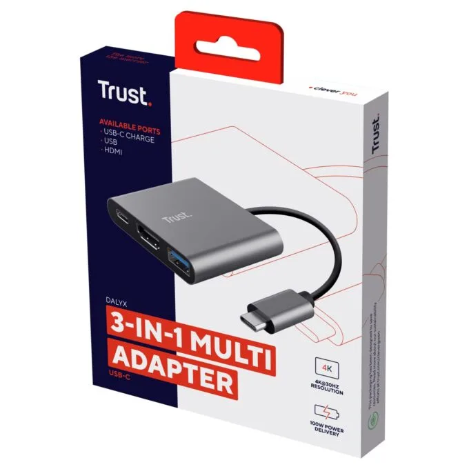 Trust Dalyx 3-in-1 Multiport USB-C Adapter - Dockingstation — image 6