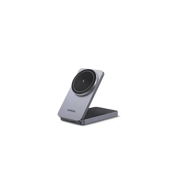UGREEN W528 Magnetic Wireless Charger 2-in-1 Ladestation fuer Qi?fhige Gerte faltbar grau — image 1