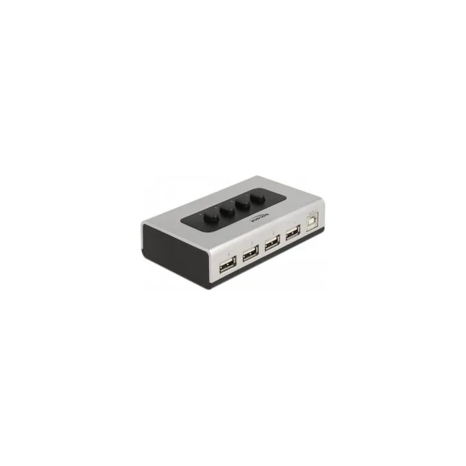 Umschalter USB 2.0 mit 1 x Typ-B Buchse zu 4 x Typ-A Buchse manuell bidirektional — image 1