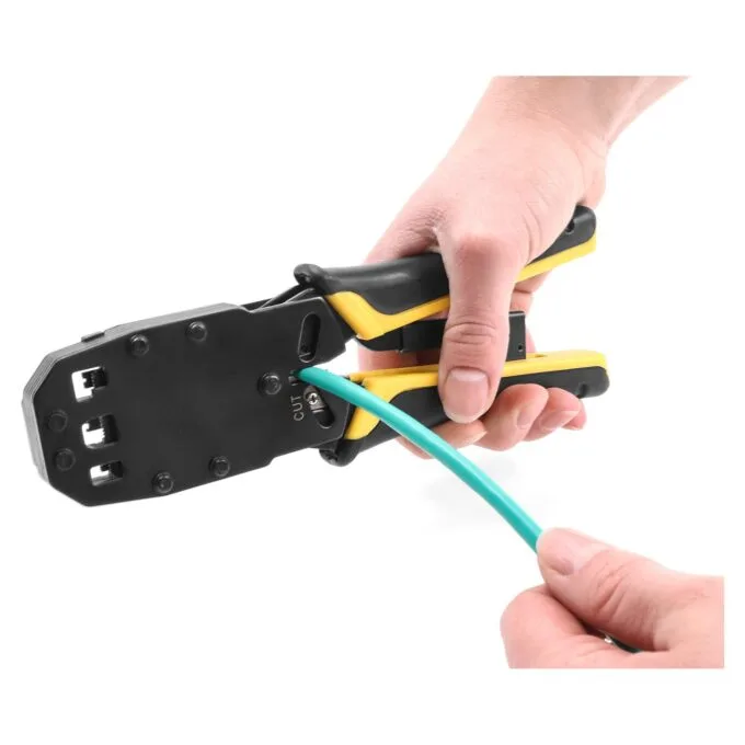 Universelle Crimpzange mit Abisolierer für 10P (RJ50). 8P (RJ45). 6P (RJ12 11). 6P DEC oder 4P Modular Stecker — image 2