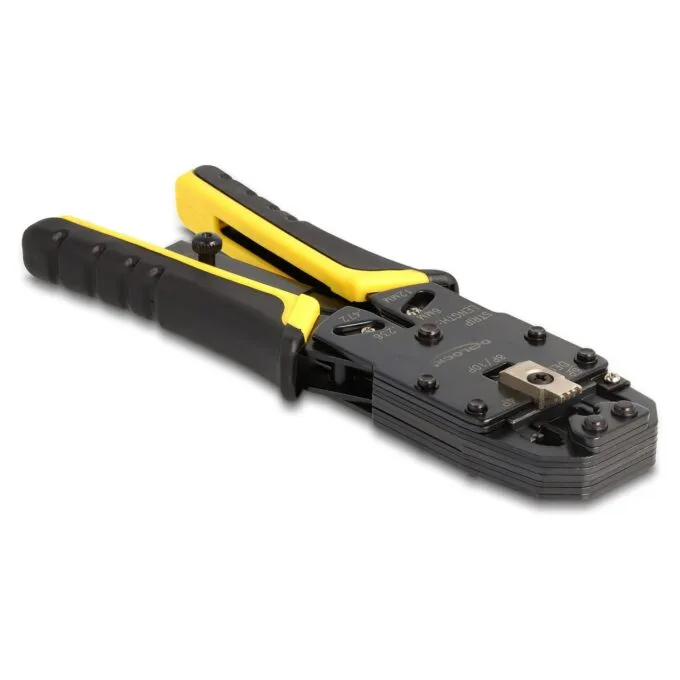 Universelle Crimpzange mit Abisolierer für 10P (RJ50). 8P (RJ45). 6P (RJ12 11). 6P DEC oder 4P Modular Stecker — image 4