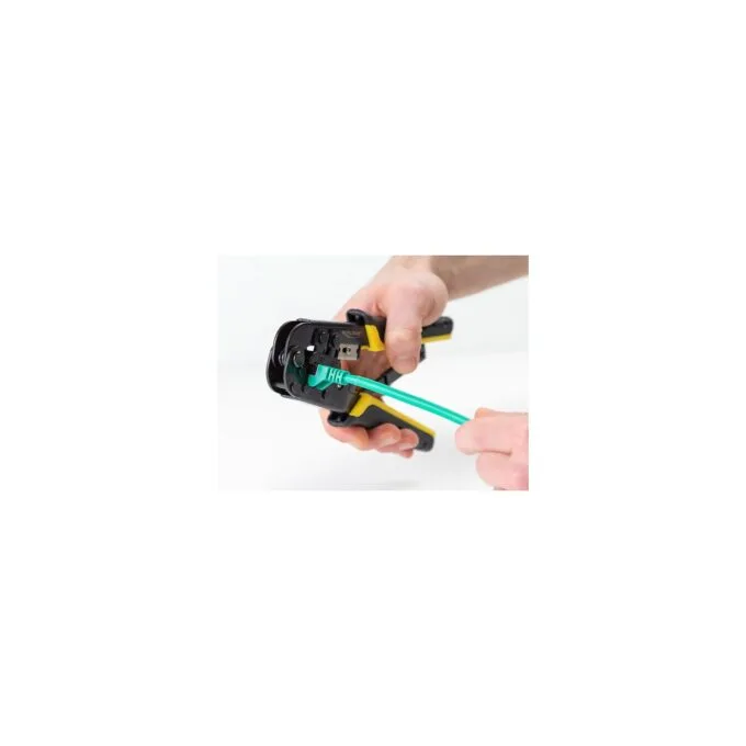 Universelle Crimpzange mit Abisolierer für 8P (RJ45) oder 6P (RJ12 11) Stecker — image 4
