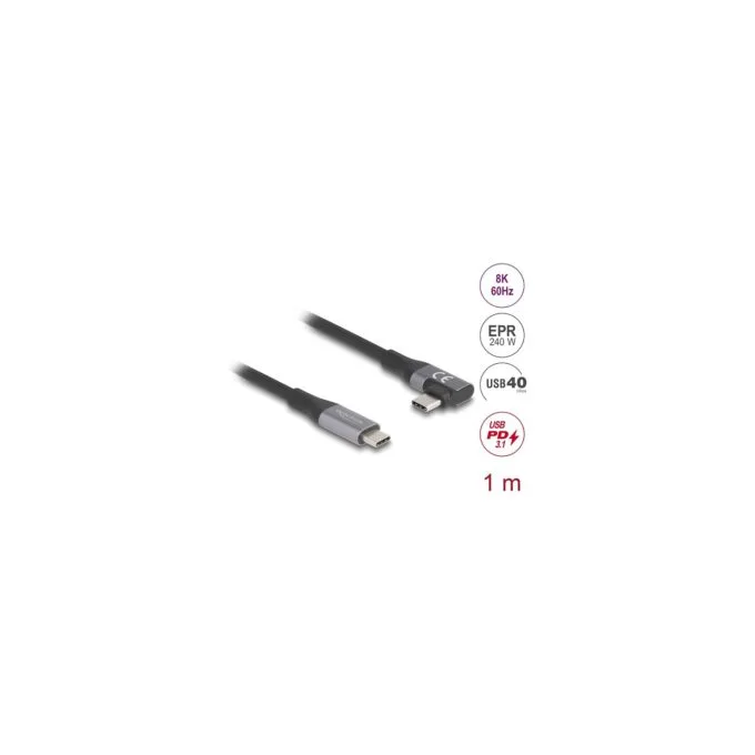 USB 40 Gbps Kabel gewinkelt links rechts USB PD 3.1 Extended Power Range 240 W 1 m — image 2