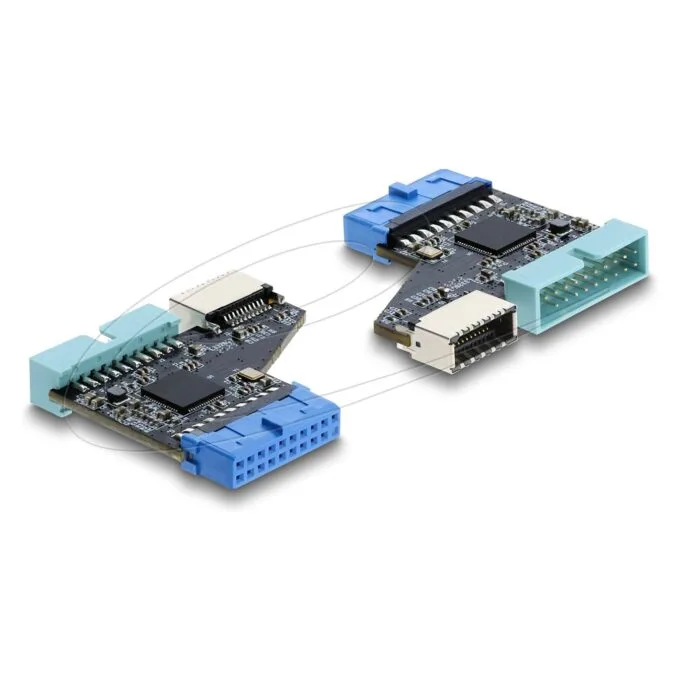 USB 5 Gbps Hub 20 Pin Pfostenbuchse zu 1 x USB 5 Gbps 20 Pin Pfostenstecker und Type-E Key A Buchse — image 1