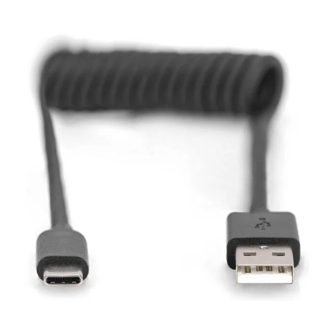 USB-A - USB-C Spiralkabel. 1m — image 3