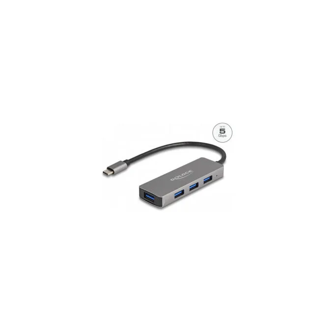 USB-C HUB 4Port DeLOCK 4xUSB3.2 Grey — image 1