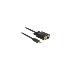 USB C to VGA Stecker DP-Alt Mode Full HD 1080p 2 m schwarz Delock