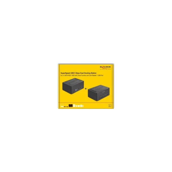 USB Dual Dockingstation für 2 x SATA HDD SSD mit Klon Funktion und Card Reader + zusätzlichem USB Port — image 7