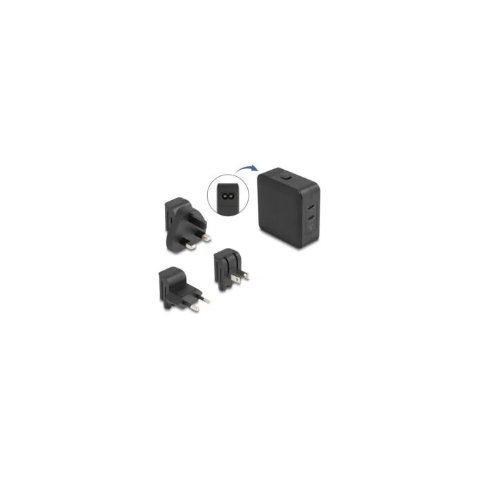 USB GaN Ladegerät 2 x USB Type-CTM PD 3.0 mit 65 W inklusive Strom-Adapter für EU US UK — image 1