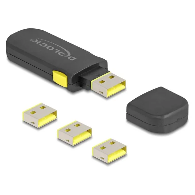 USB Port Blocker Set für USB Typ-A Buchse 4 Stück + Verschlusswerkzeug — image 1