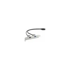 USB Typ-E Key B Stecker zu 2 x USB 5 Gbps Typ-A Buchse mit Slotblech Anschlusskabel 35.5 cm