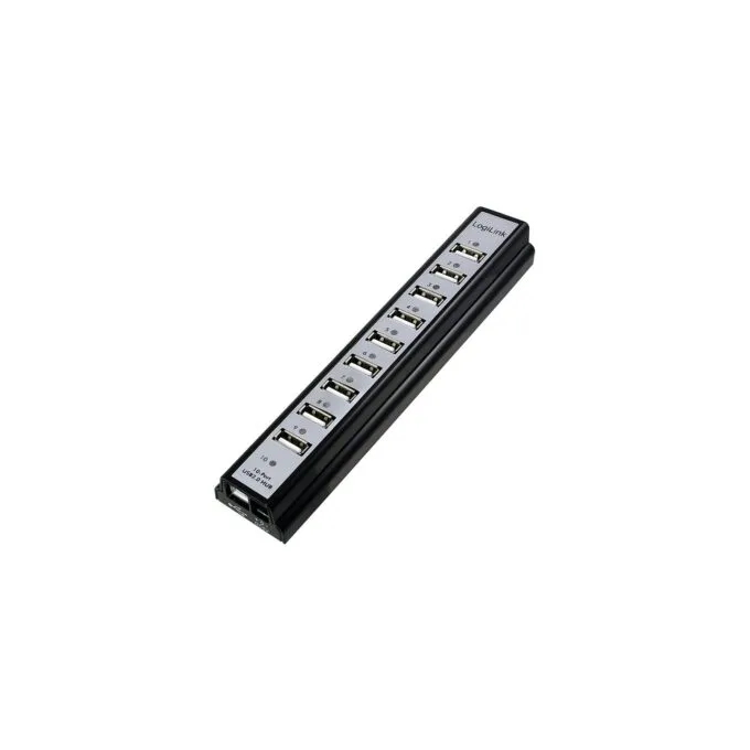 USB2.0 HUB 10Port LogiLink aktiv mit Netzteil Black — image 3