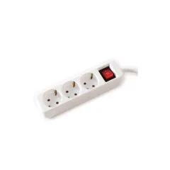 VALUE 3-fach Steckdosenleiste mit Schalter. wei. 3 m