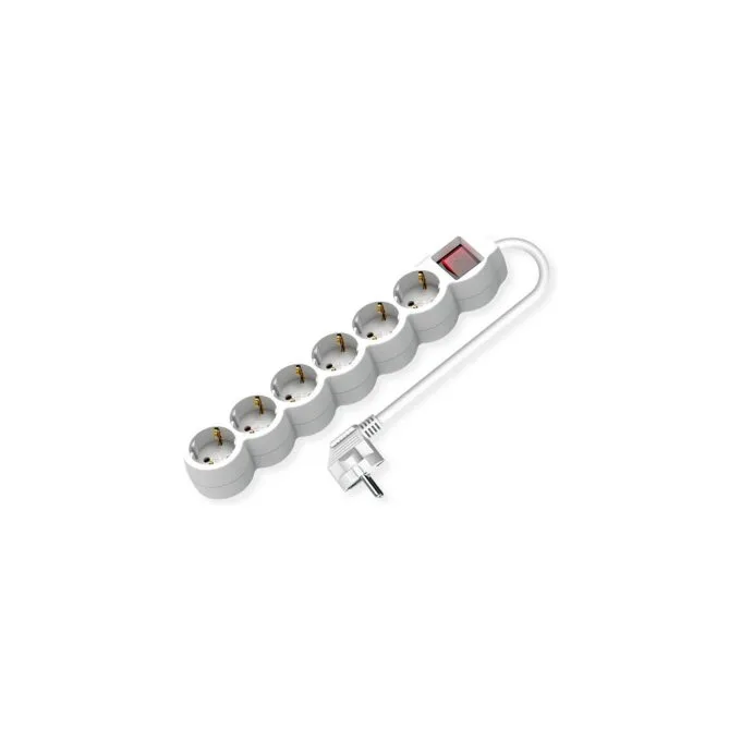 VALUE 6-fach Steckdosenleiste mit Schalter. runde Dosen. wei. 3 m — image 1