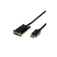 VALUE Kabel DisplayPort-VGA. DP ST - VGA ST. schwarz. 1 m