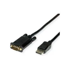 VALUE Kabel DisplayPort-VGA. DP ST - VGA ST. schwarz. 2 m