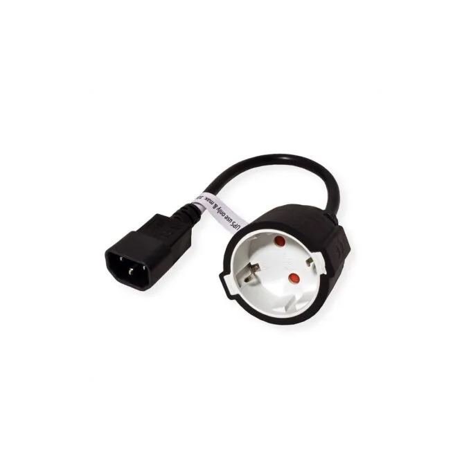 VALUE Netzkabel. C14 auf CEE7 3. max. 10A (2300W). nur fr Verwendung an USV. schwarz. 0.3 m — image 2