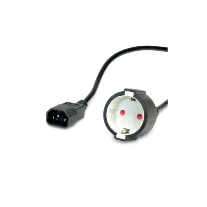 VALUE Netzkabel. C14 auf CEE7 3. max. 10A (2300W). nur fr Verwendung an USV. schwarz. 0.3 m — image 1
