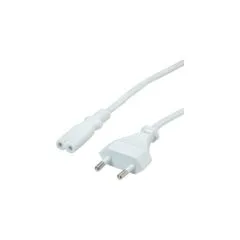 VALUE Netzkabel Euro-Flachstecker auf C7 2polig weiss 1.8m