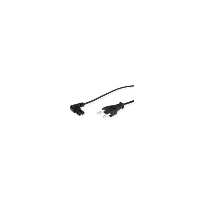 VALUE Netzkabel Euro-Flachstecker auf C7 gewinkelt. 2polig. schwarz. 1.8 m — image 1