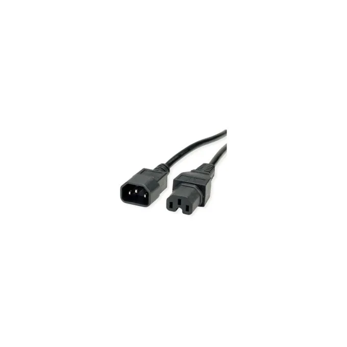 VALUE Netzkabel IEC320 C14 Stecker - C15 Buchse. H05RN-F. schwarz. 1 m — image 1