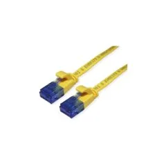 VALUE Patchkabel Cat.6A (Class EA) UTP. extra-flach. gelb. 1 m