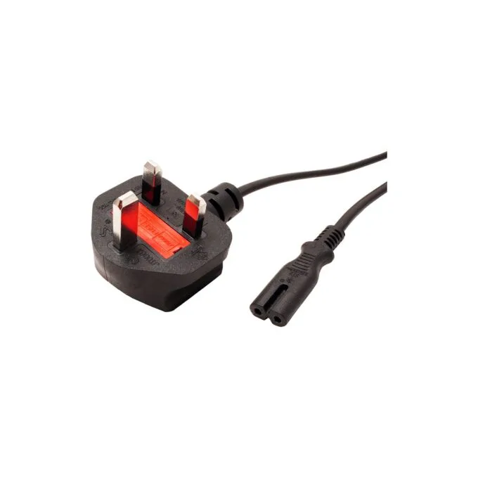 VALUE UK Netzkabel auf Euro-Flachstecker C7. 2pol.. schwarz. 1.95 m — image 2