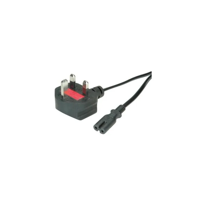 VALUE UK Netzkabel auf Euro-Flachstecker C7. 2pol.. schwarz. 1.95 m — image 1