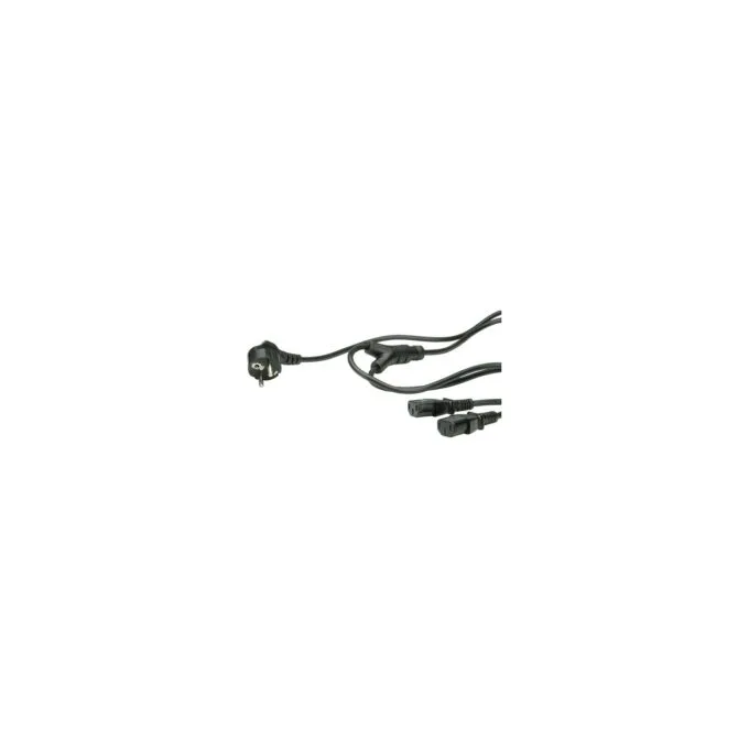 VALUE Y-Netzanschlusskabel schwarz 2m — image 1