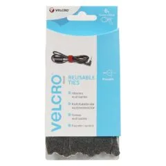 VELCRO ONE-WRAP Wiederverwendbare Klettstreifen. ONE-WRAP Streifen 12mm x 20cm x 6 Schwarz