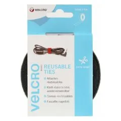 VELCRO ONE-WRAP Wiederverwendbares Klettband. ONE-WRAP Band 10mm x 5m Schwarz