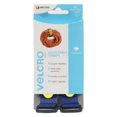 VELCRO Verstellbarer Tragegurt mit Klettverschluss Everyday. Haken & Flausch Gurt 25mm x 92cm x 2 Blau