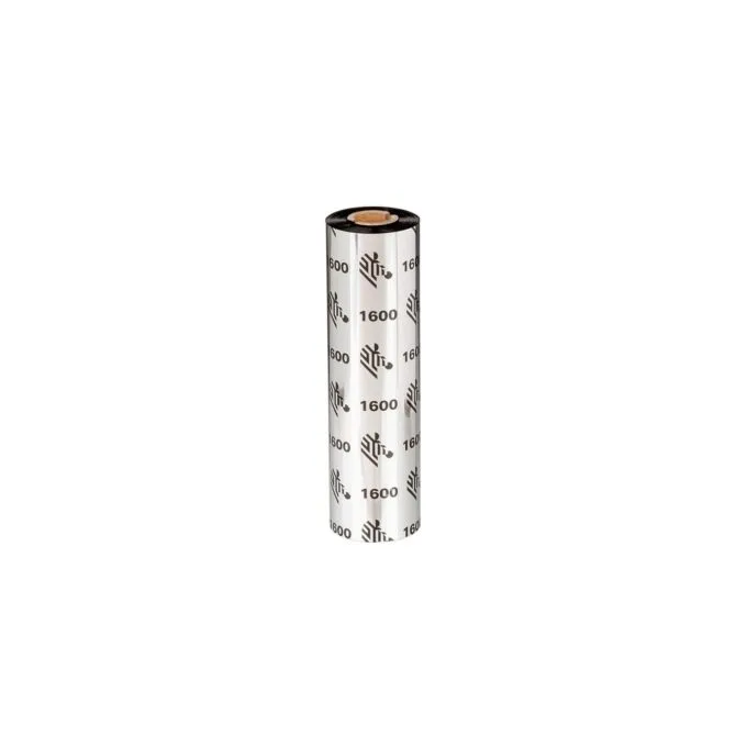 Zebra 1600 Economy Wax - Black - 156 mm x 450 m — image 1
