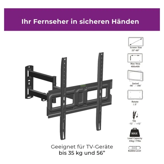 ZUB Ultron Wandhalterung Flatscreen WM200 32-60' Neigung Winkel — image 2