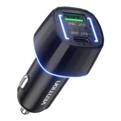 Vention Charger Car 48W 1xUSBC 1xUSBA 30W Max Black FFRB0