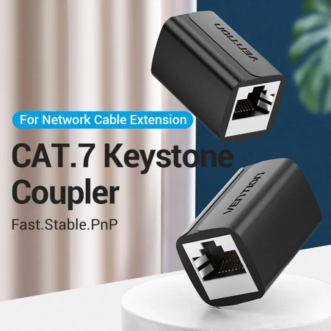 Vention NETWORK Coupler CAT7 FTP Shielded Black IPWB0 — image 2
