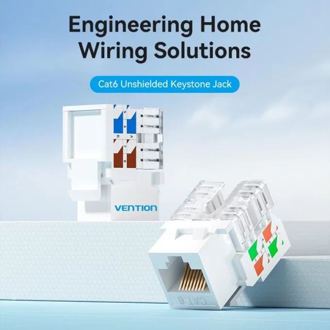 Vention NETWORK Keystone Jack CAT6 UTP White IRFW0 — image 2