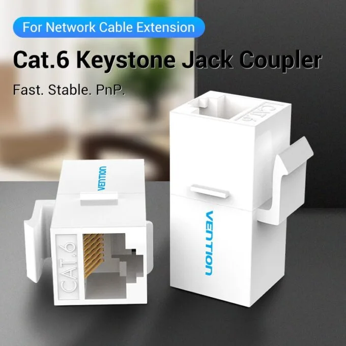 Vention NETWORK Keystone Jack CAT6 UTP Coupler White IPGW0 — image 2