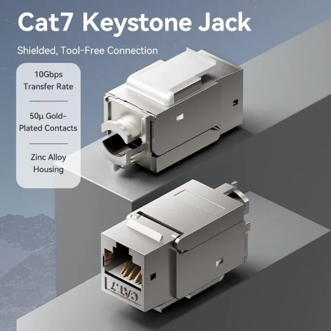 Vention NETWORK Keystone Jack CAT7 UTP Toolless Grey IRJH0 — image 2