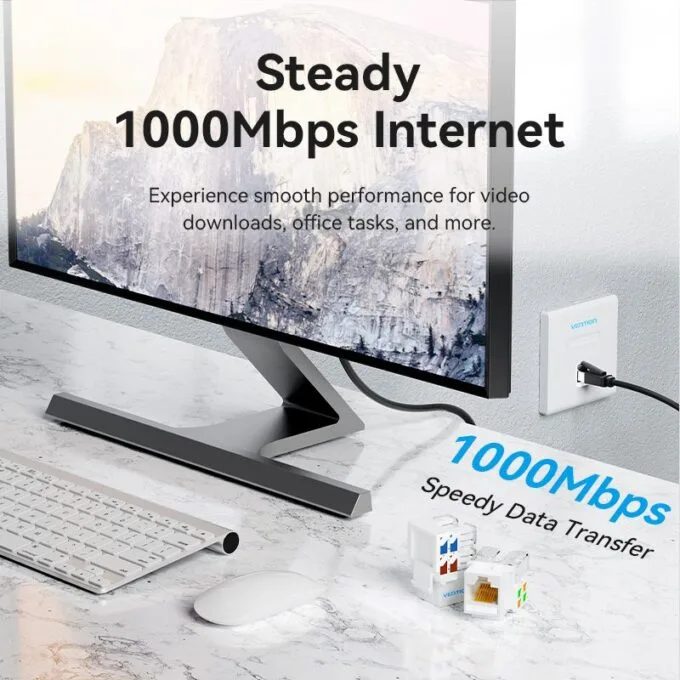 Vention NETWORK Keystone Jack CAT6 UTP White IRFW0 — image 3
