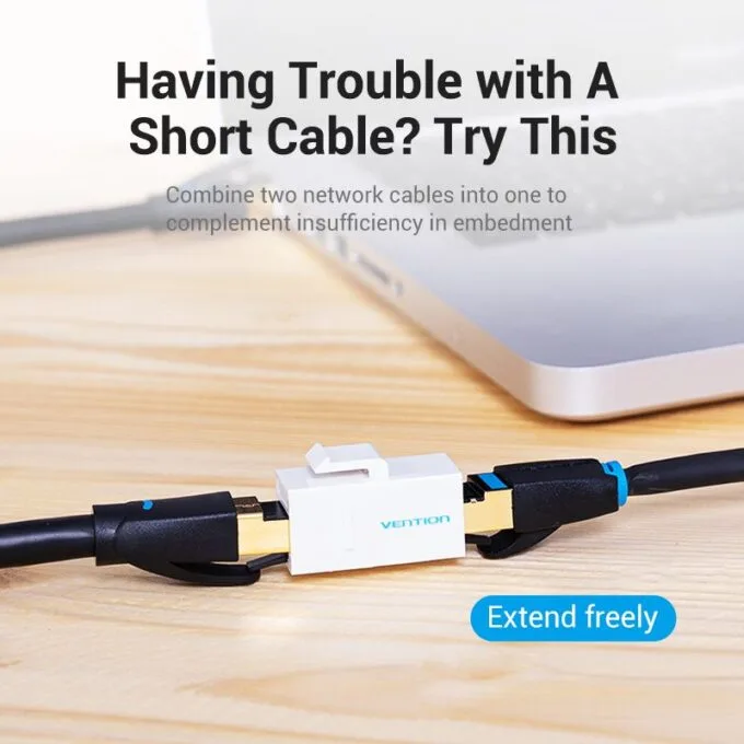 Vention NETWORK Keystone Jack CAT6 UTP Coupler White IPGW0 — image 3