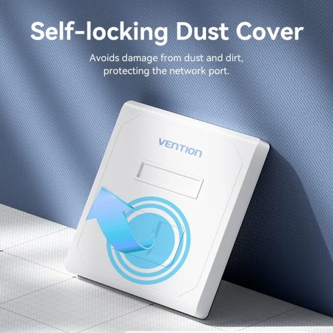 Vention NETWORK Keystone Wall Plate 2-Port White — image 4