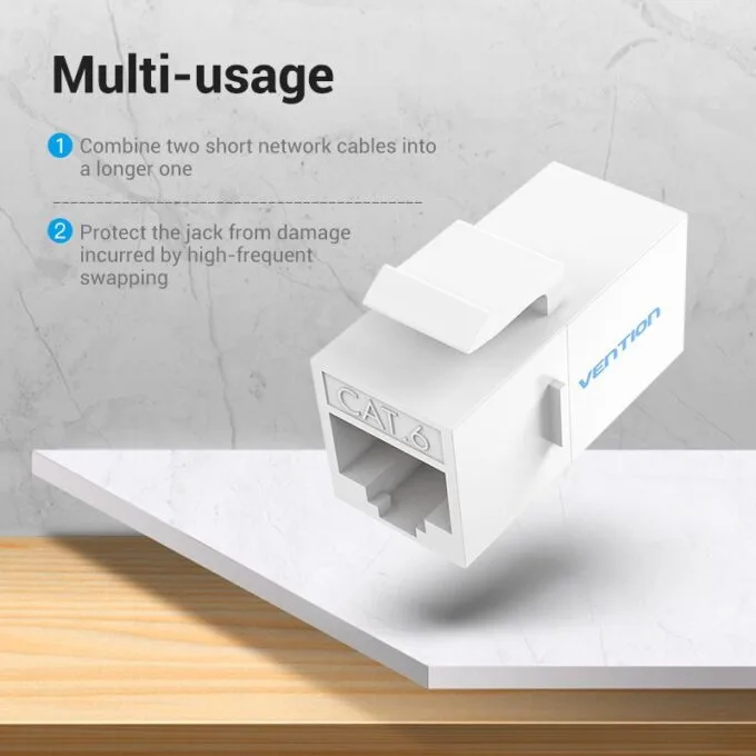 Vention NETWORK Keystone Jack CAT6 UTP Coupler White IPGW0 — image 6