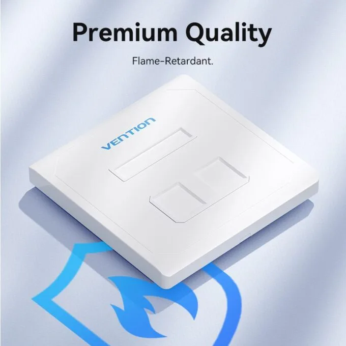 Vention NETWORK Keystone Wall Plate 2-Port White — image 7
