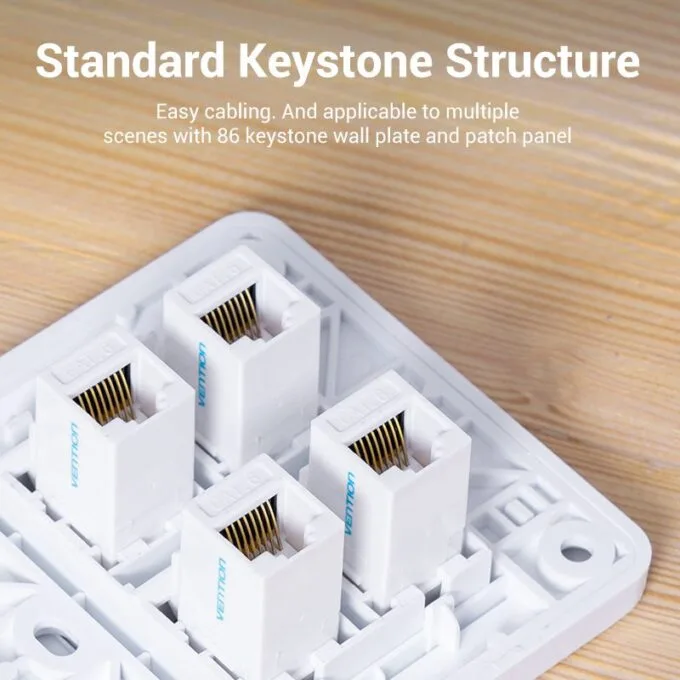 Vention NETWORK Keystone Jack CAT6 UTP Coupler White IPGW0 — image 7