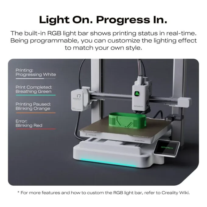 Creality SparkX i7 3D Printer - 500mm/s fast - AI Smart Detection - 26x26x26 - No Assembly — image 6