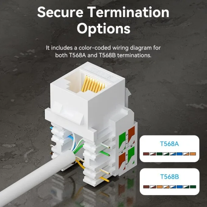 Vention NETWORK Keystone Jack CAT6 UTP White IRFW0 — image 8