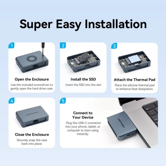 Vention MA Portable Plug & Play Cable-Free NVME Enclosure KPXH0 — image 9